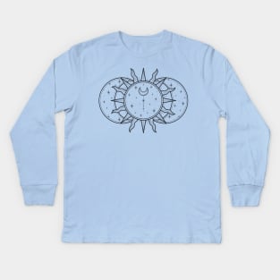 Vintage Celestial Sun and Moon Kids Long Sleeve T-Shirt